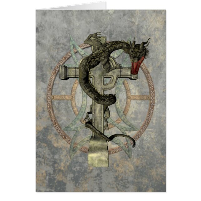 Dragón chino y cruz céltica (Frente)