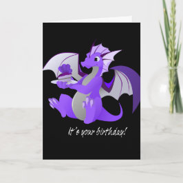 Dragón con tarjeta de cumpleaños para pasteles