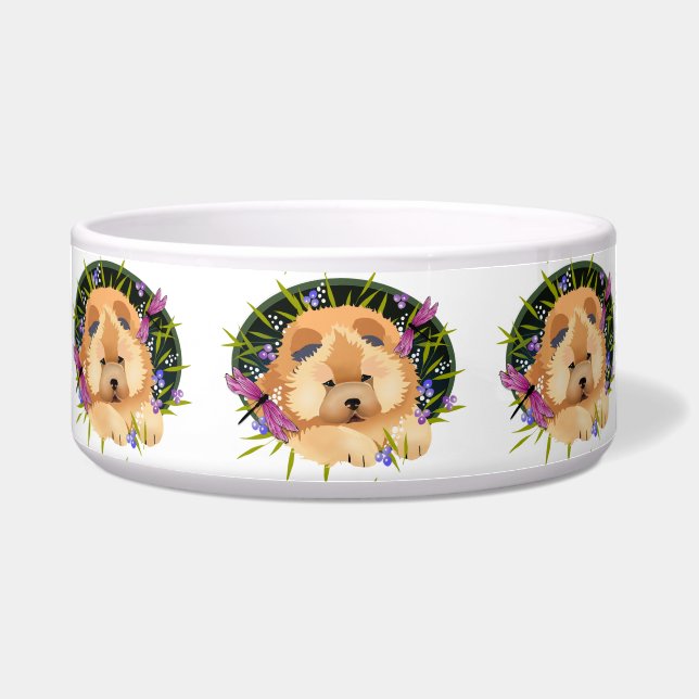 DRAGON DANCE Chow - Plato de perro cerámico (Frente)