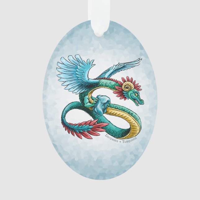 Dragón de Birthstone en diciembre: Ornamento turqu (Anverso)