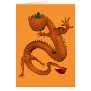 Dragón de calabaza de Halloween naranja