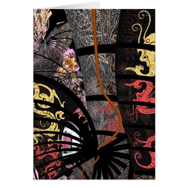 Dragón de combate asiático con arte de cartas (Frente)