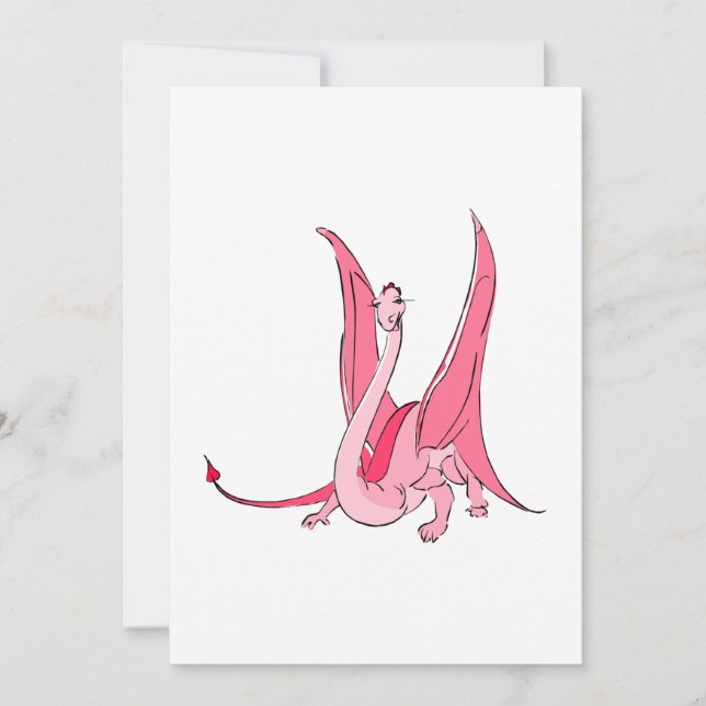 Dragón de fantasía rosada bonito (Anverso)