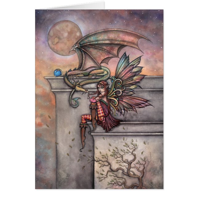 Dragón de fantasía y carta de arte de hadas Molly  (Frente)