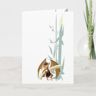 Dragón de la graduación con la tarjeta de