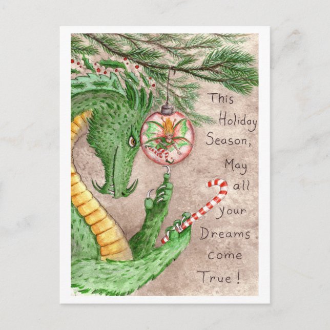 Dragón de los sueños de vacaciones - postal (Anverso)