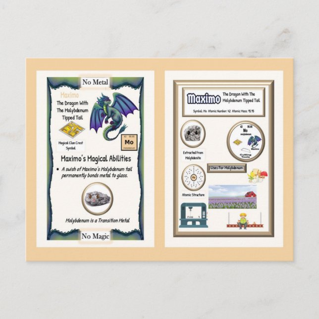 Dragón de mesa periódico - Tarjeta de molibdeno (Anverso)