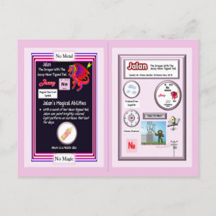 Dragón de mesa periódico - Tarjeta de neón