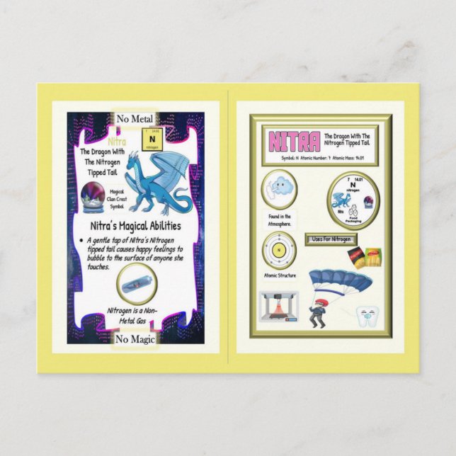 Dragón de mesa periódico - Tarjeta de nitrógeno (Anverso)