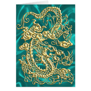 Dragón de oro Grabado en relieve en la impresión d