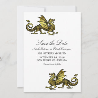 Dragón de oro Guardar la invitación de fecha