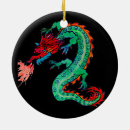 Dragón de respiración del fuego en el ornamento