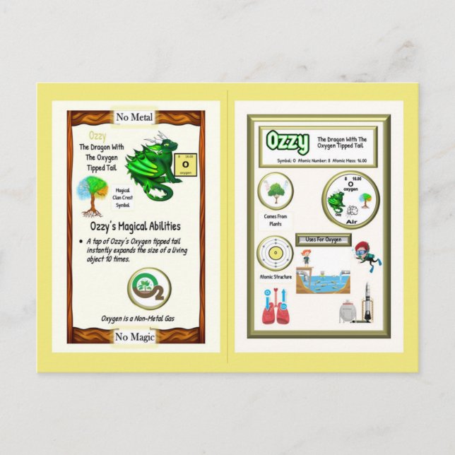 Dragón de tabla periódica - Tarjeta de oxígeno (Anverso)