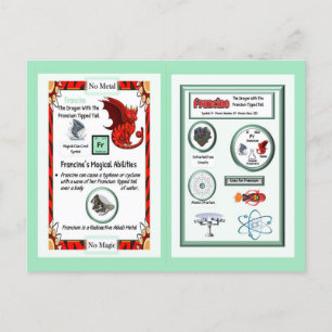 Dragón de tabla periódica - tarjeta Francium