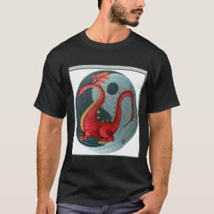 Dragón de Ying-Yang en la camiseta de los hombres