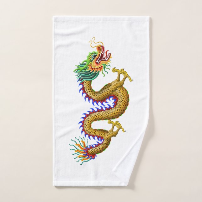 Dragón del oro para la toalla del canotaje del (Toalla de mano)