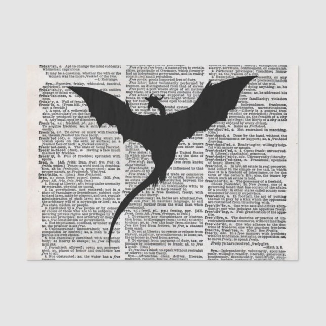 Dragón del papel del diccionario del vintage (Anverso)