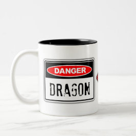 Dragón del peligro - taza divertida del friki de