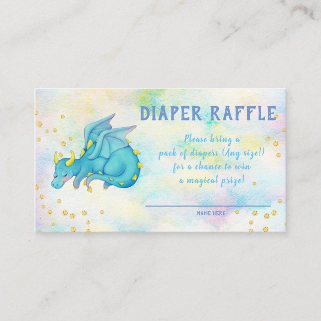 Dragon Diaper Raffle Tarjeta de Gabinete Baby Show (Anverso)