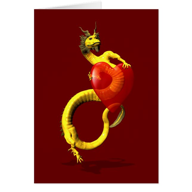 Dragón dorado con gran corazón rojo (Frente)