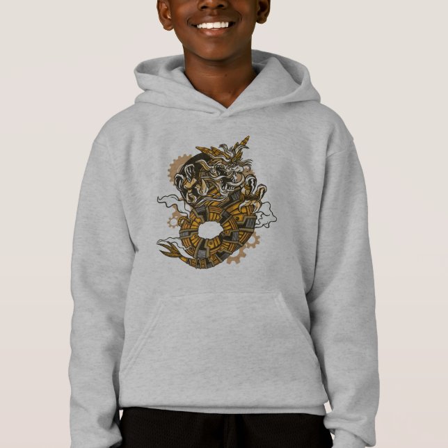 Dragón elegante, diseño steampunk de dragón (Anverso)