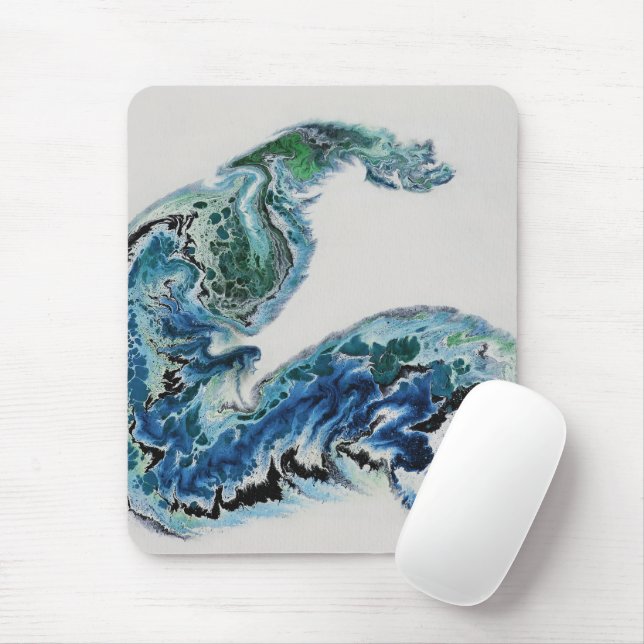 Dragón en las olas – Alfombrilla para ratón de océ (Con ratón)