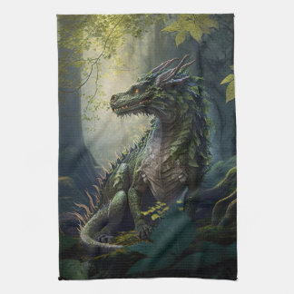 Dragón en una toalla de cocina mágica