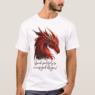 Dragón enfurecido con la camiseta básica de los ho