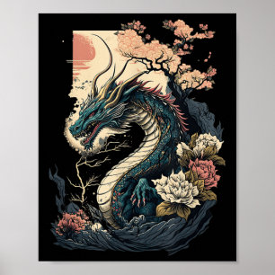 Dragón estético japonés arte japonés japonés tatua
