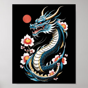 Dragón estético japonés arte japonés japonés tatua