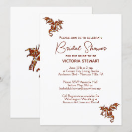 Dragon Fantasy Bridal Shower Invitación