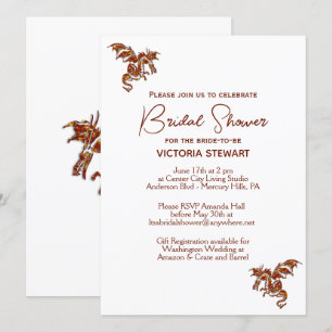 Dragon Fantasy Bridal Shower Invitación
