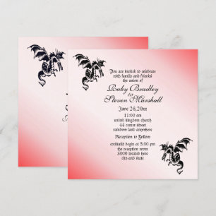 Dragon Fantasy Invitación a la boda roja