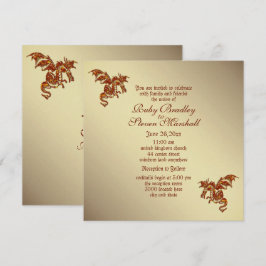 Dragón Flaming Golden 2 Boda Invitación temática