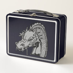 Dragón gris y negro