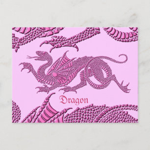 Dragón heráldico (rosa) - Postales