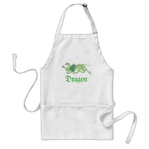 Dragón heráldico (verde) - delantal #2