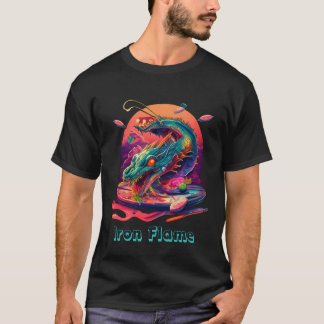 Dragón japonés promociona camiseta con "llama de h