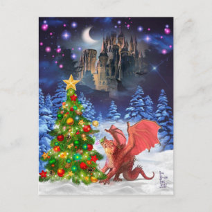 Dragón lanzando un árbol de Navidad