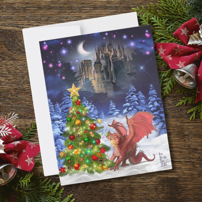 Dragón lanzando un árbol de Navidad (Subido por el creador)