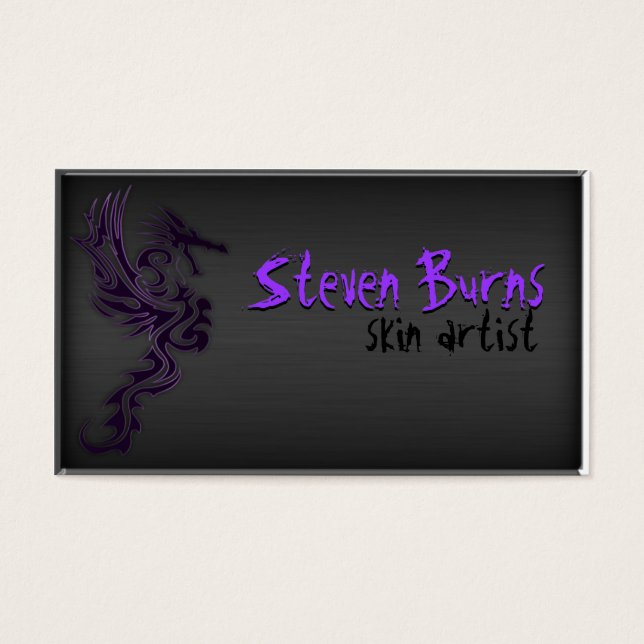 Dragón Metalizado oscuro en morado (Frente)