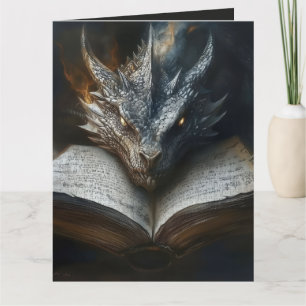 Dragón Místico Leyendo Libros Antiguos Tarjeta Pos