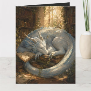 Dragón Místico Leyendo Libros Antiguos Tarjeta Pos