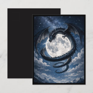 Dragón Místico Tarjeta Postal de la luna antigua
