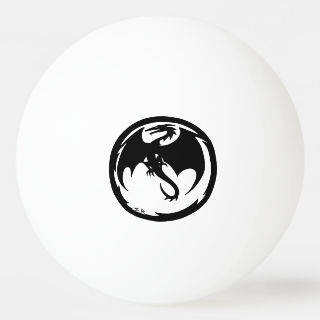 Dragón negro 1 estrella bola de ping pong (Anverso)