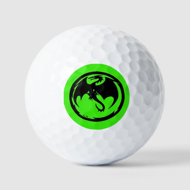 Dragón negro Bolas de golf de valor verde 12pk (Anverso)