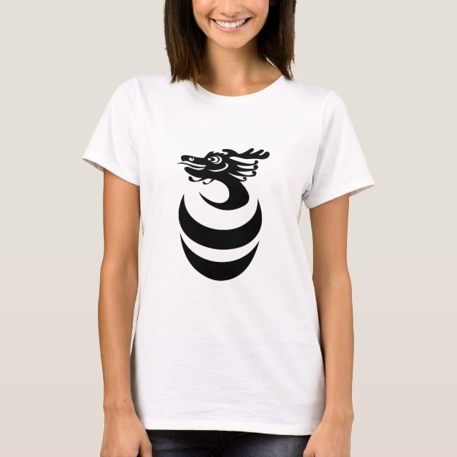 Dragón negro en camiseta de huevo (Anverso)