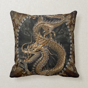 Dragón oriental chino Cojín decorativo