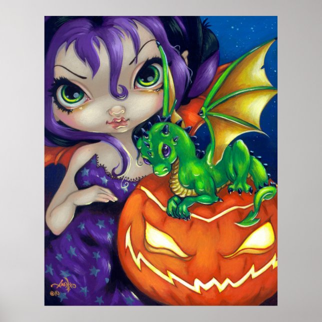 Dragón oscuro II ARTE IMPRESIÓN Dragón Halloween (Frente)