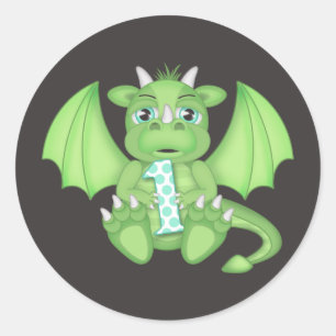 Dragon Pegatinas de la Primera Ronda de Cumpleaños